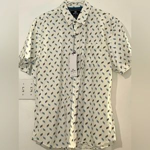 MBX prem. goods men’s short slv buttonup shirt, dressy/casual, peached poplin XL